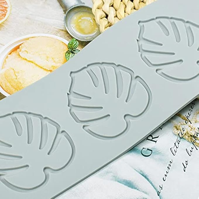 قوالب السيليكون أقراص سكرية الأوراق الاستوائية سيليكون بصمة حصيرة لصقة لصق الصمغ قالب للكيك كب كيك تزيين كعكة توبرز حلوى الكوكيز راتنج Sugarcraft A944X308X012 بوصة - Image 5