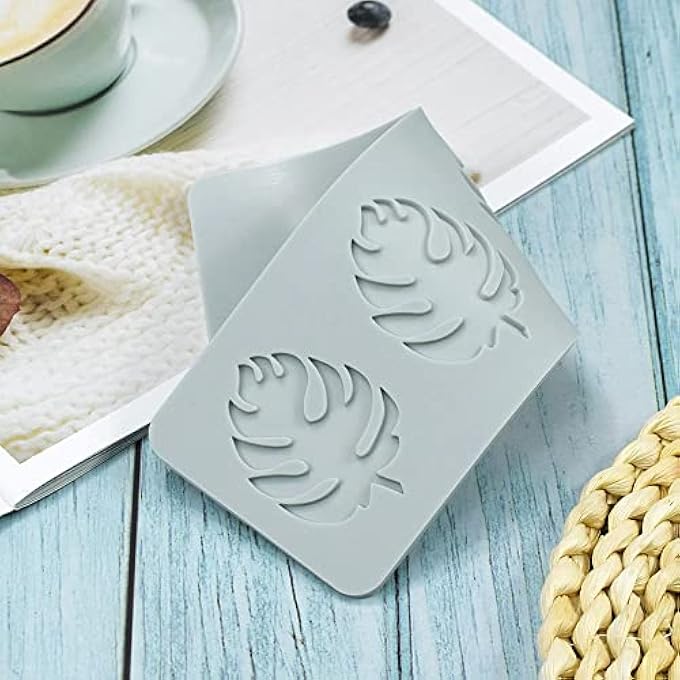 قوالب السيليكون أقراص سكرية الأوراق الاستوائية سيليكون بصمة حصيرة لصقة لصق الصمغ قالب للكيك كب كيك تزيين كعكة توبرز حلوى الكوكيز راتنج Sugarcraft A944X308X012 بوصة - Image 4