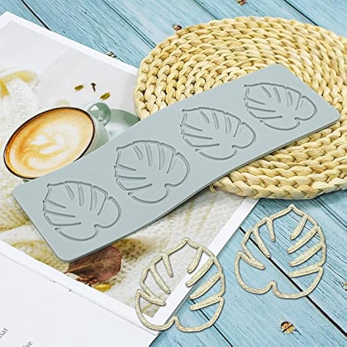 قوالب السيليكون أقراص سكرية الأوراق الاستوائية سيليكون بصمة حصيرة لصقة لصق الصمغ قالب للكيك كب كيك تزيين كعكة توبرز حلوى الكوكيز راتنج Sugarcraft A944X308X012 بوصة - Image 1