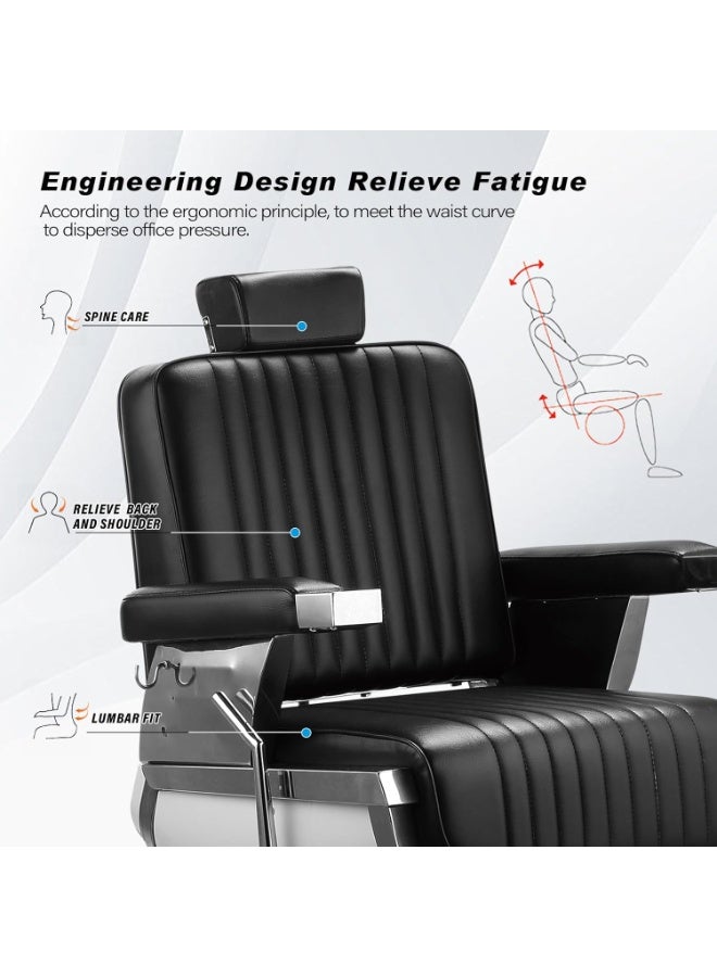 Meishida Premium Hydraulic Recline Barber Chair - Heavy-Duty Salon Styling Chair for Hair, Beauty, Professionals - Classic Salon Barber Cahir Furniture  - Image 3