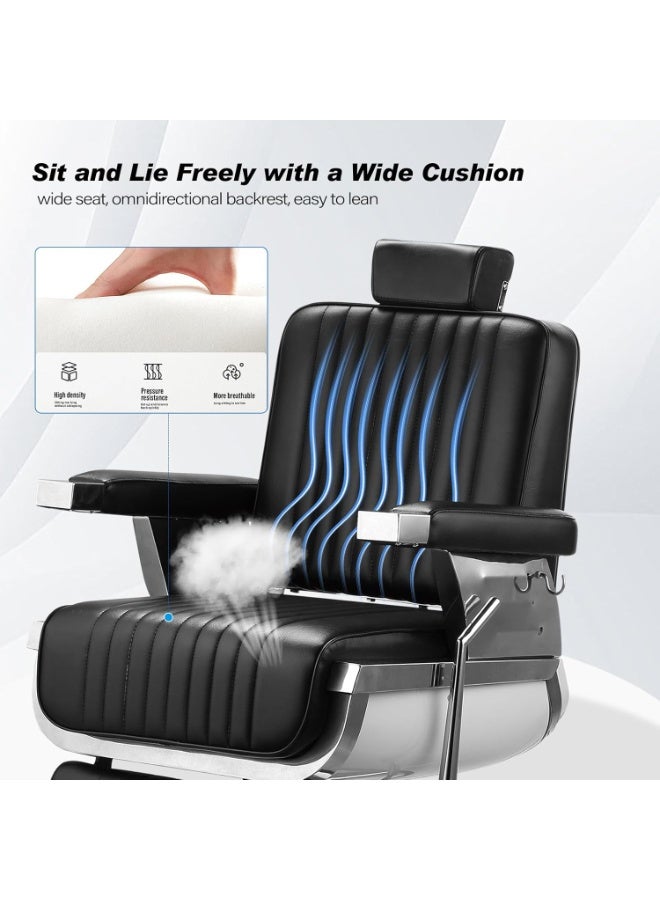 Meishida Premium Hydraulic Recline Barber Chair - Heavy-Duty Salon Styling Chair for Hair, Beauty, Professionals - Classic Salon Barber Cahir Furniture  - Image 2
