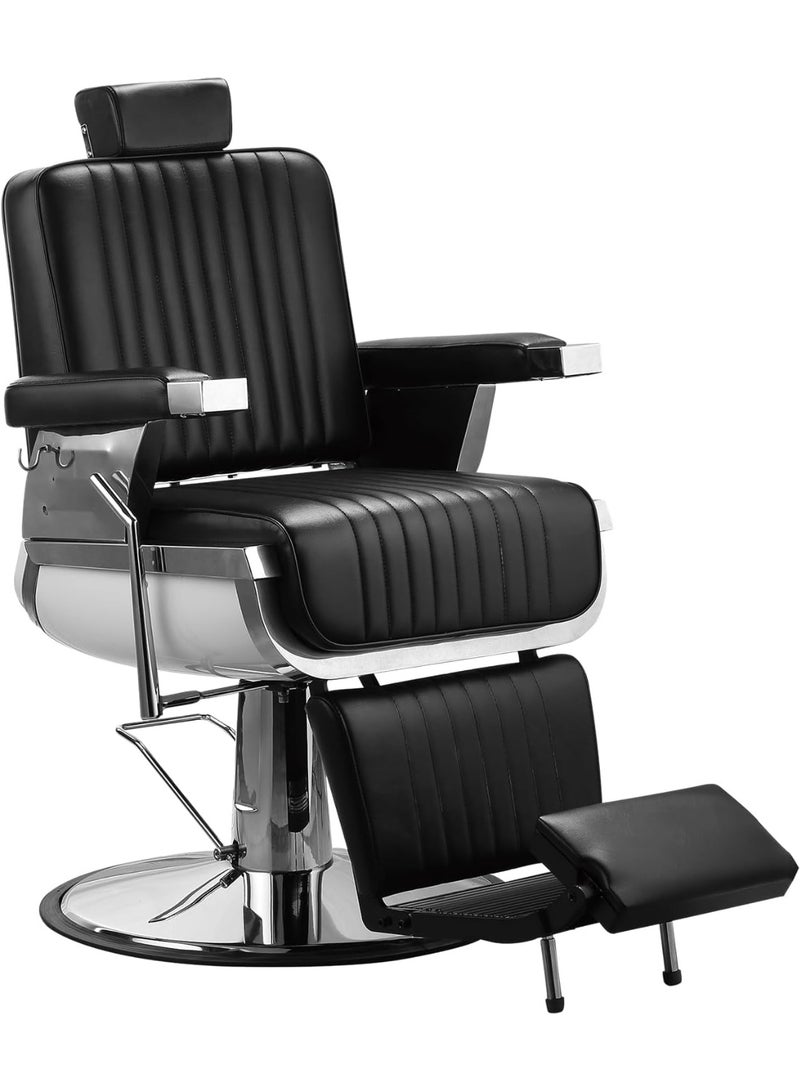 Meishida Premium Hydraulic Recline Barber Chair - Heavy-Duty Salon Styling Chair for Hair, Beauty, Professionals - Classic Salon Barber Cahir Furniture  - Image 1