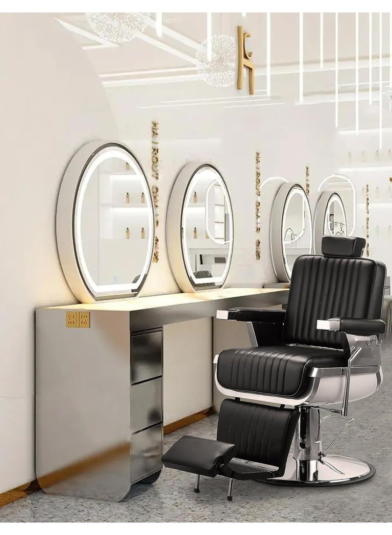 Meishida Premium Hydraulic Recline Barber Chair - Heavy-Duty Salon Styling Chair for Hair, Beauty, Professionals - Classic Salon Barber Cahir Furniture  - Image 5