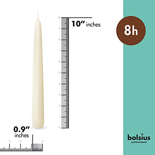 BOLSIUS 30 Count Household Ivory Taper Candles - 10 Inches - Premium European Quality - 8 Burn Hours - Bulk Pack Unscented Dripless and Smokeless Home Décor, Restaurant, Wedding, & Party Candlesticks - Image 2