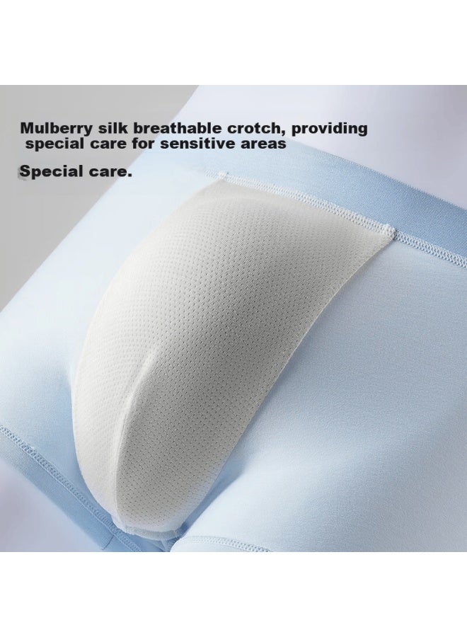 MIIOW Men's Underwear  New [10a Antibacterial] Mulberry Silk Boxer Briefs Comfortable 3-pack - Image 3