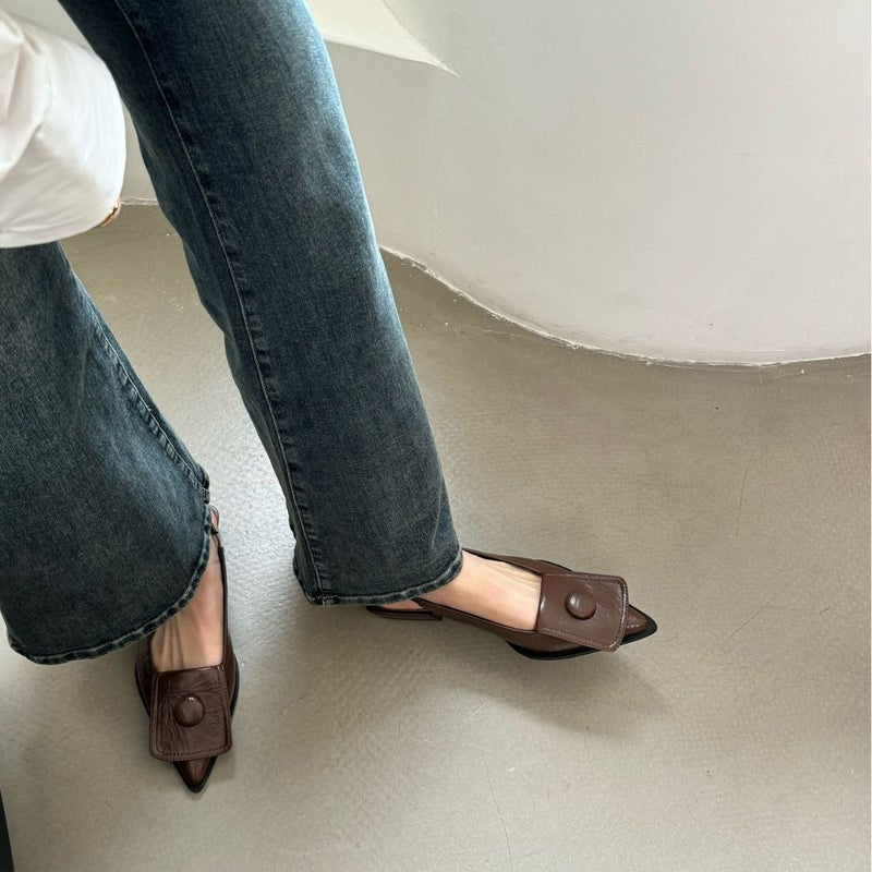 French Chunky Heeled Toe Sandals Fairy Shoes 2025 Pointed Retro Dress Evening Shoes - Image 5