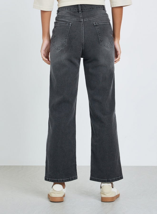 Styli Charcoal Straight Leg Low Fade Jeans - Image 4