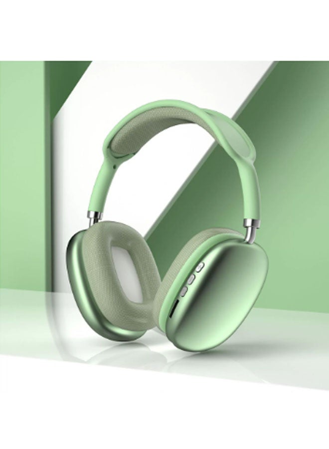 Bluetooth and wired connection dual-mode over-ear headphones Gaming Bluetooth headset Enhanced battery life edition Music headphones Retractable design Bluetooth 5.3 gaming headset Noise-cancelling over-ear headphones (green) - Image 1