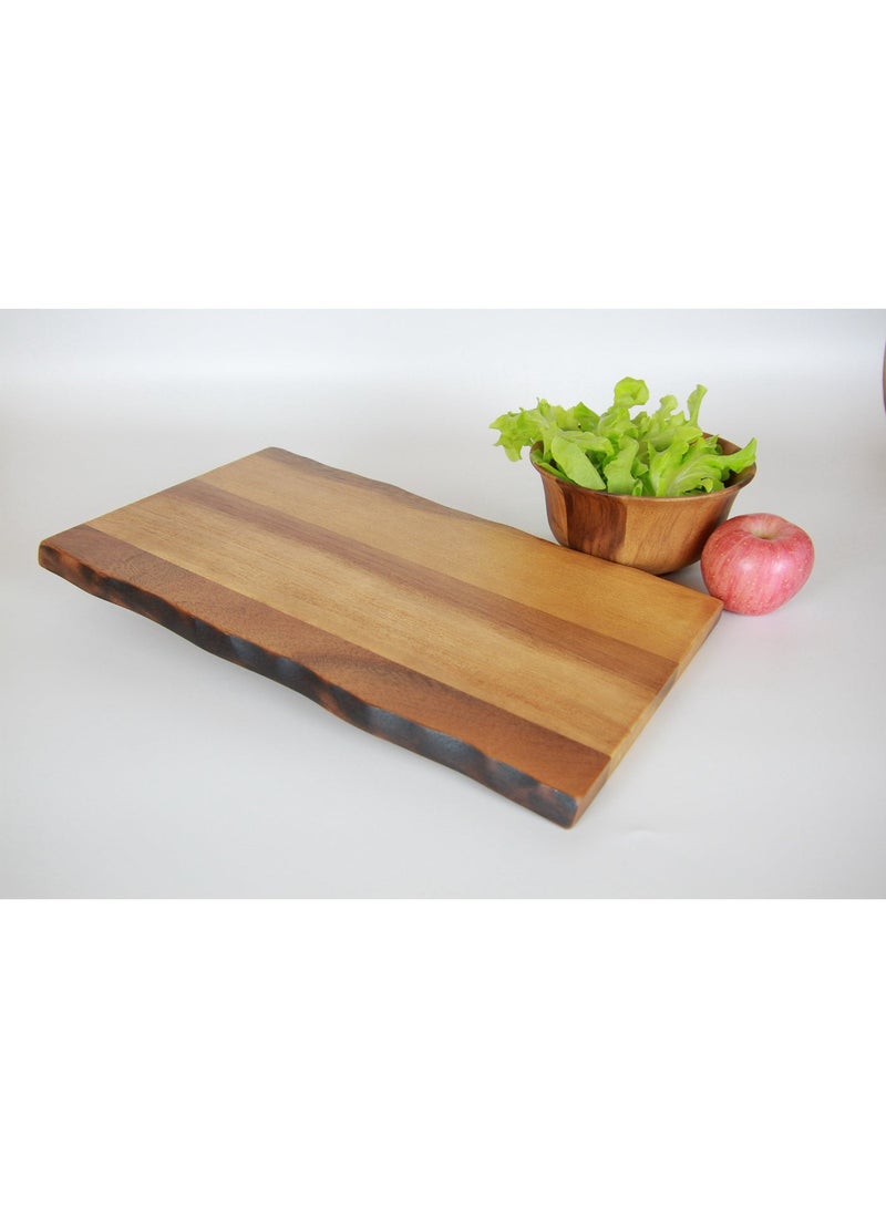 SOFIA REFRIGERATION Wood Chopping Board, Kitchen Chopping Board, Acacia Wood Free Form Cutting Board for Plating, Appetizers, Charcuterie and Kitchen Prep (25x46x2.5 cm) - Image 1
