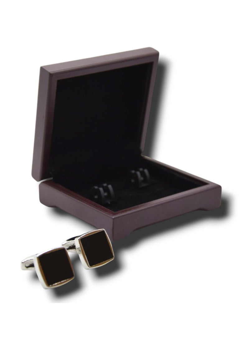 Marco Capelli Stainless Steel Cufflinks For Men Black Cuff4  - Image 2