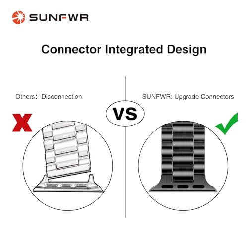 SUNFWR Compatible with Apple Watch Band 44mm 45mm 42mm 46mm 49mm for Men Women, Stainless Steel Metal iWatch Band for Apple Watch Series 11/10/9/8/7/6/5/4/3/2/1/SE/SE2/SE3 Ultra3/2/1 (No case) - Image 3