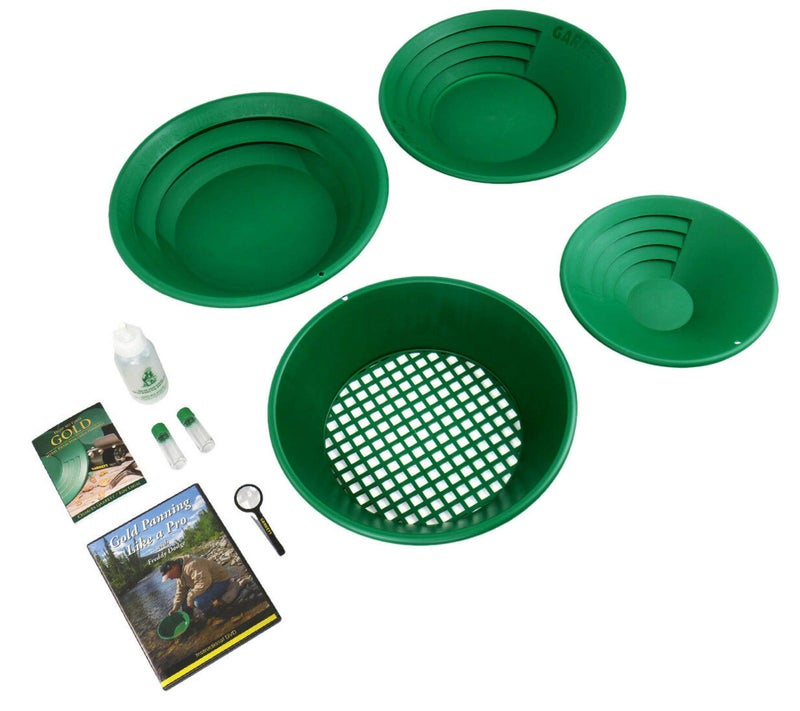 Garrett Deluxe Gold Pan Kit â€“ Includes 14â€³ Gold Trap, 15â€³ SuperSluice, Classifier, 10â€³ Pan, Guzzler Bottle, Tweezers, Vials â€“ Complete Prospecting Set - Image 1