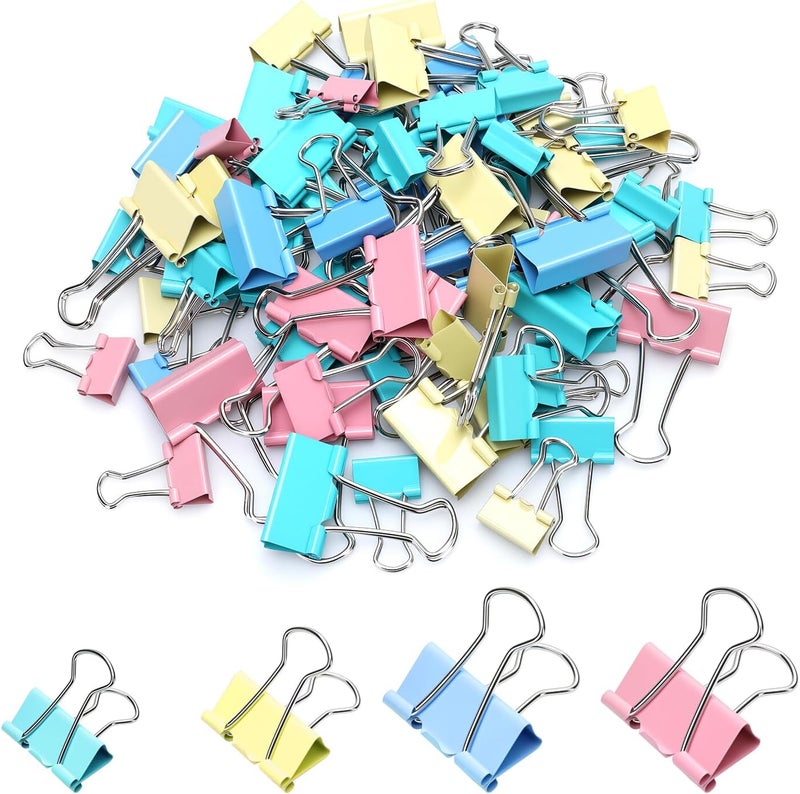 75pcs Binder Clips Colored Bulldog Clips Paper Clips Large Medium Small Metal Paper Clip for Office School Home Shops Document - Image 1