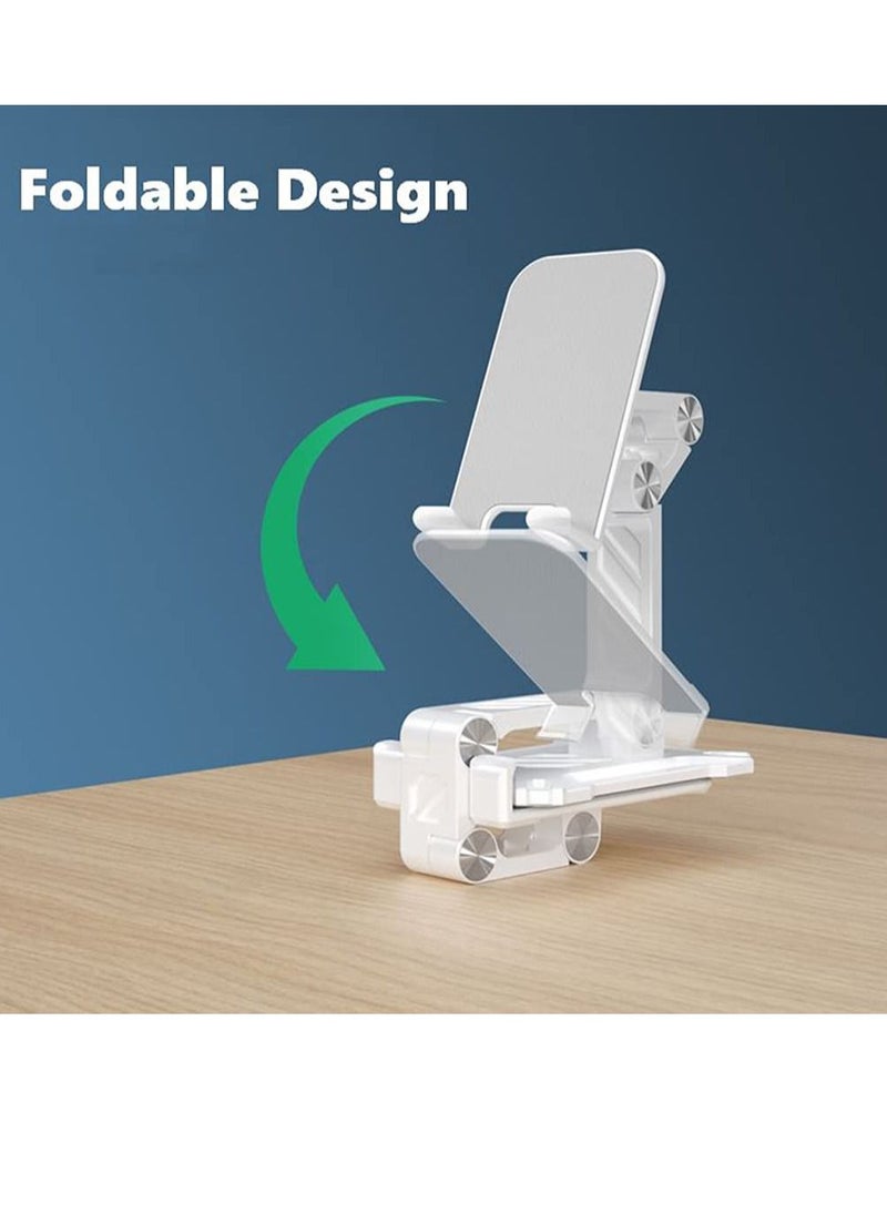 Excefore - Phone Stand for Desk, Foldable Desktop Mobile Phone Stand Angle Height Adjustable, Office Phone Holder Cradle Dock Compatible with 4.7"-13" iPhone/Smartphone/iPad/Tablet - Image 1