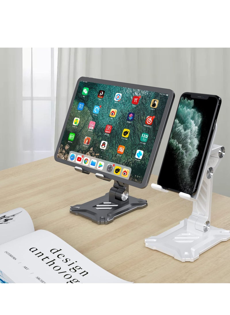 Excefore - Phone Stand for Desk, Foldable Desktop Mobile Phone Stand Angle Height Adjustable, Office Phone Holder Cradle Dock Compatible with 4.7"-13" iPhone/Smartphone/iPad/Tablet - Image 1