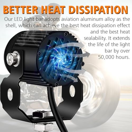 OTO2EYE POWER BY LIU HJG Mini Drive Fog Light Projector Lens Led Bar Light for Car, Bike, Scooty White & Yellow High-Low With Devil Spot Beam Metal Body, Inbuilt Fan (Set of 2 Pcs) - Image 4