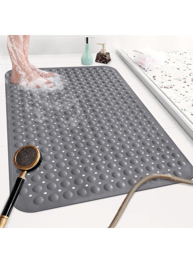Mofonky Shower Mat Non Slip: 35.4 x 23.6 inch Extra Large TPE Shower Mats - Non Slip Shower Enclosure Mat with Drain Hole and Suction Cup for the Elderly - Image 1