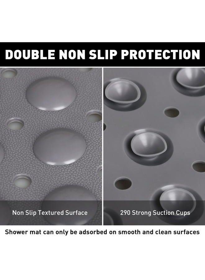 Mofonky Shower Mat Non Slip: 35.4 x 23.6 inch Extra Large TPE Shower Mats - Non Slip Shower Enclosure Mat with Drain Hole and Suction Cup for the Elderly - Image 4