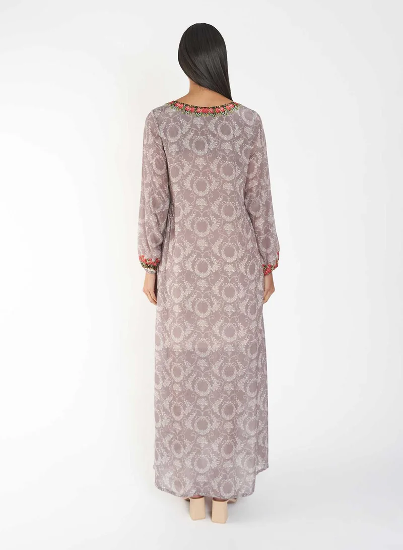 KASHKHA Placement Digital Jalabiya with Panel Handwork
