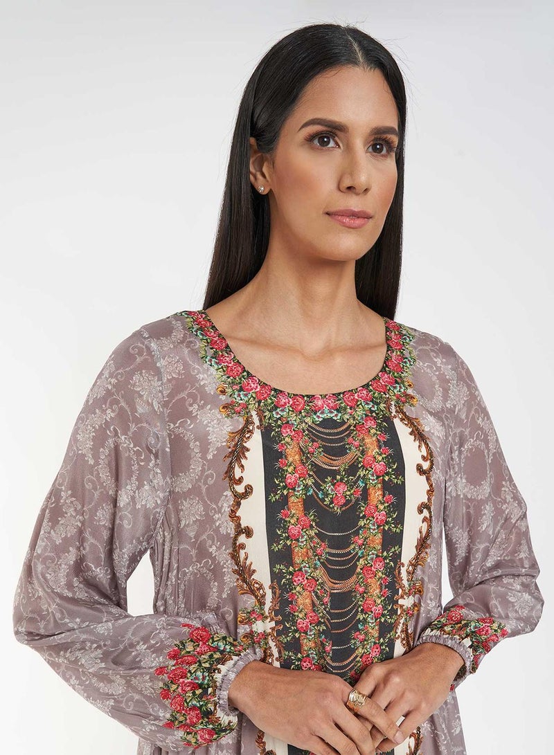 KASHKHA Placement Digital Jalabiya with Panel Handwork - Image 4