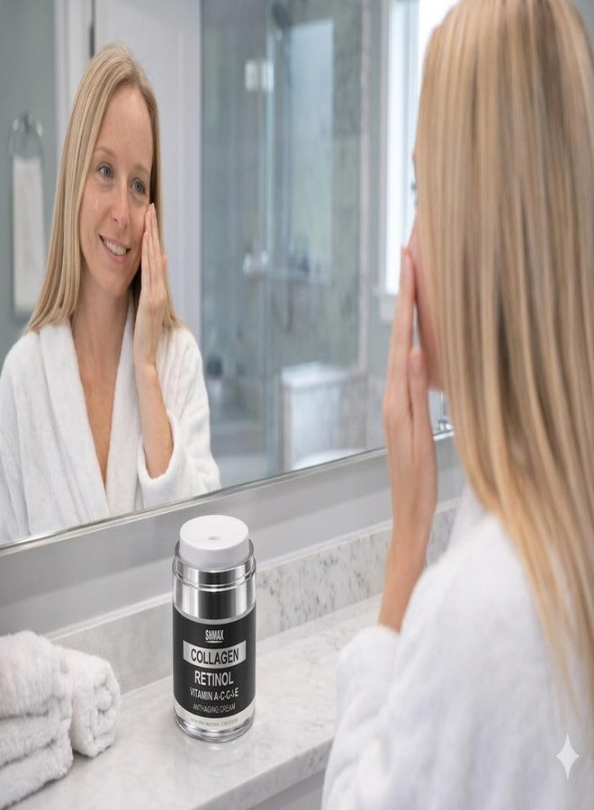 SUMAX Anti Aging Face Moisturizer with Collagen, Retinol, Vitamins & Hyaluronic acid. Moisturizing Face Cream for Women & Men. Day and Night Skin Care for Smoother Looking Skin. Collagen & Retinol Cream - Image 3