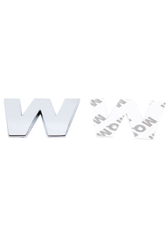 NIBEMINENT Car Badge Emblem 3D English Letter W Self-Adhesive Sticker Decal - Image 3