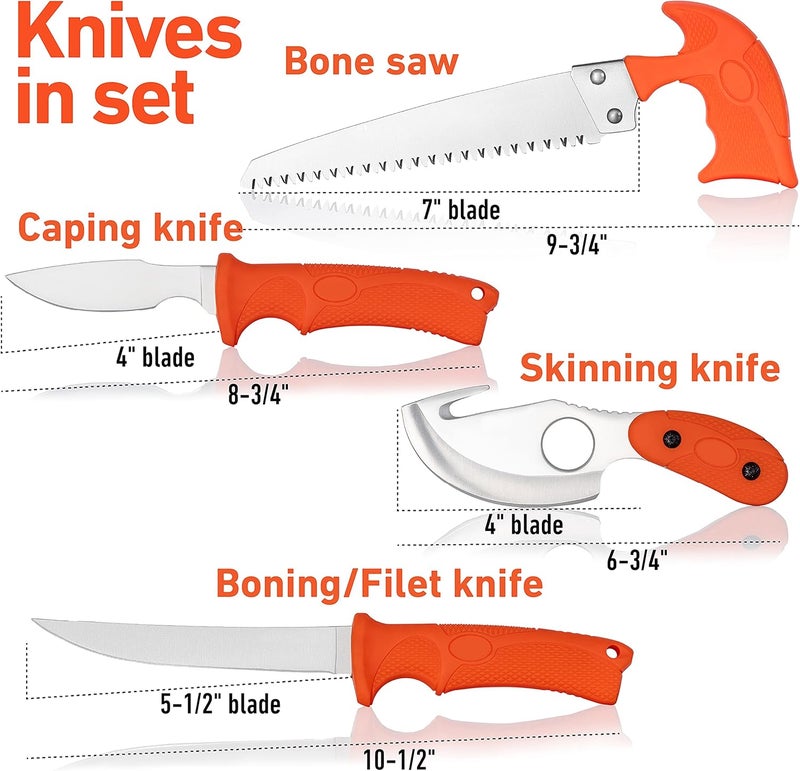 Maxam Field Dressing Kit, for Hunters and Fishermen, Portable Game Processing Kit in a Durable Case, 7-Piece - Image 3