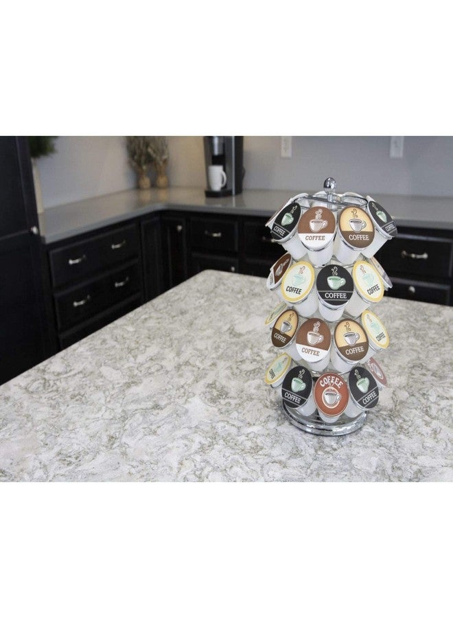 Nifty Solutions Nifty K Cup Holder – Compatible with K-Cups, Coffee Pod Carousel | 36 K Cup Holder, Spins 360-Degrees, Lazy Susan Platform, Modern Chrome Design, Home or Office Kitchen Counter Organizer - Image 5