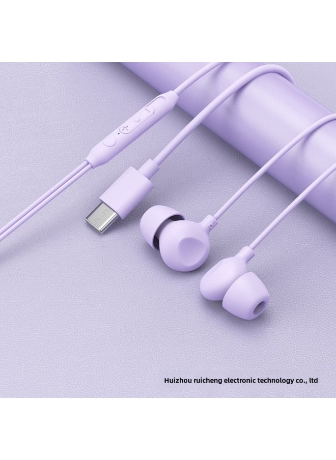 Generic - Sleep Wired Headset In-Ear Digital TYPE-C For Apple 15 Android C Mouth Headset Factory-Color:Purple Digital TYPE-C (boxed) - Image 1