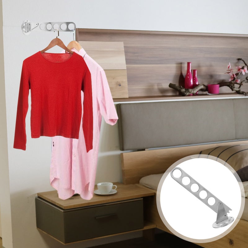Wall Clothes Rack Closet Clothes Folding Hanger Rack Wall Mounted Clothing Rack - Image 3