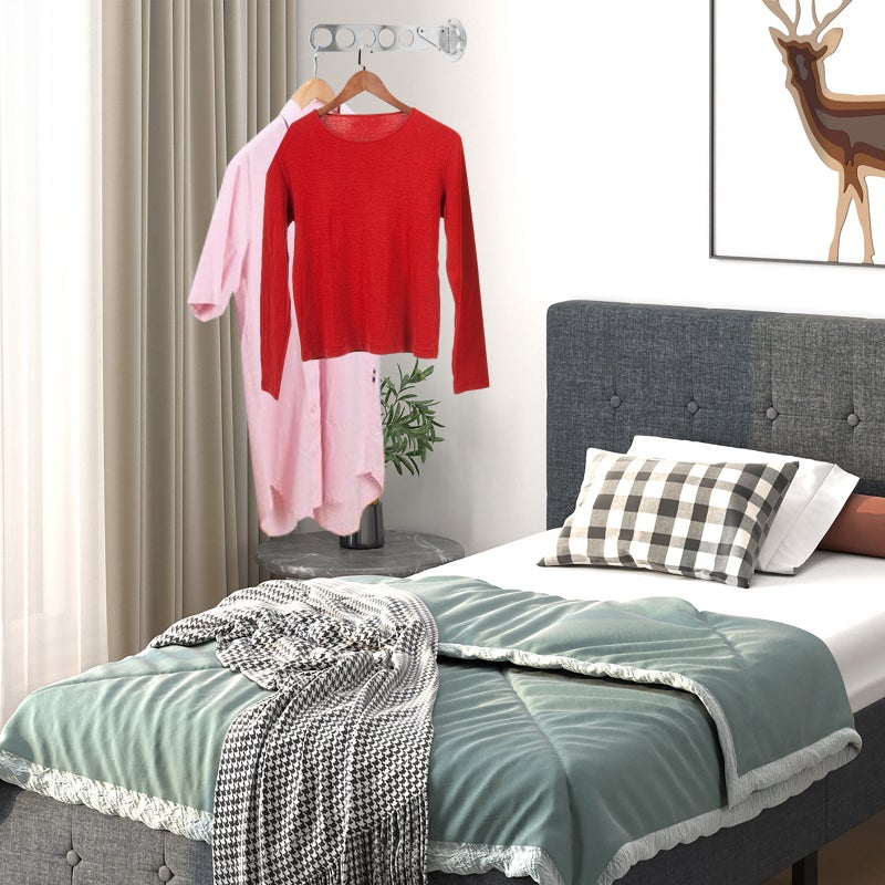 Wall Clothes Rack Closet Clothes Folding Hanger Rack Wall Mounted Clothing Rack - Image 1