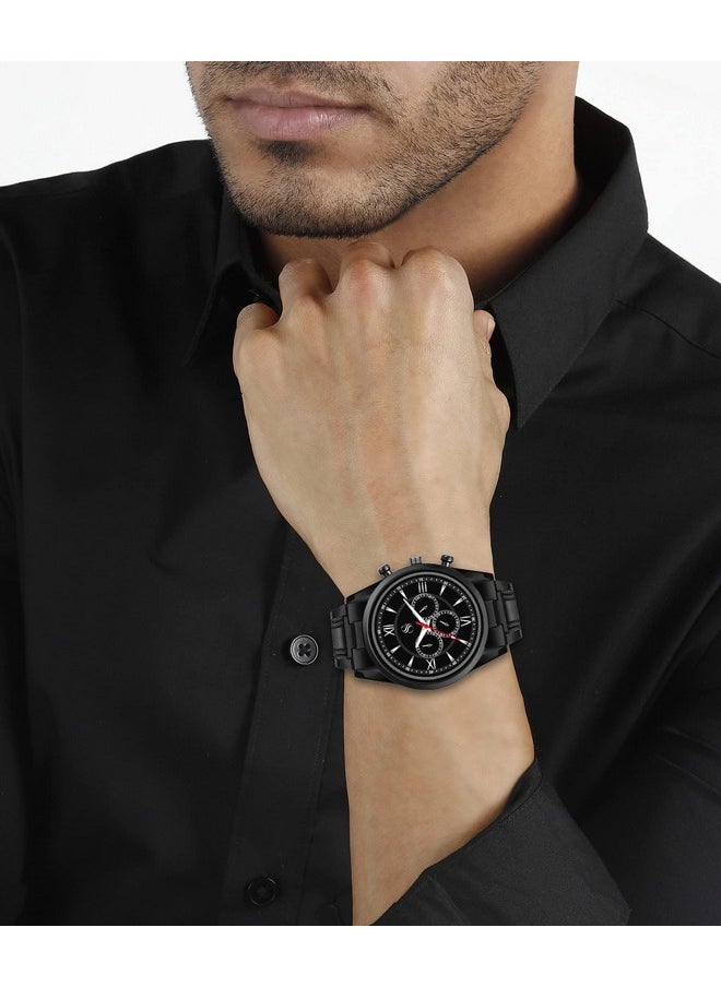 شوكنشوب ساعة يد Shocknshop أنالوج بسلسلة من الفولاذ المقاوم للصدأ باللون الأسود للرجال والأولاد (سوار من المعدن باللون الأسود) (أسود فضي)  - Image 2