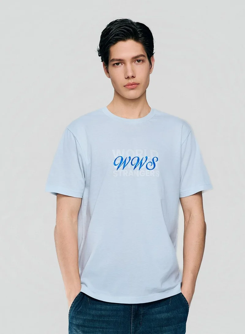 Giordano Men Slim World Without Strangers Print Tee