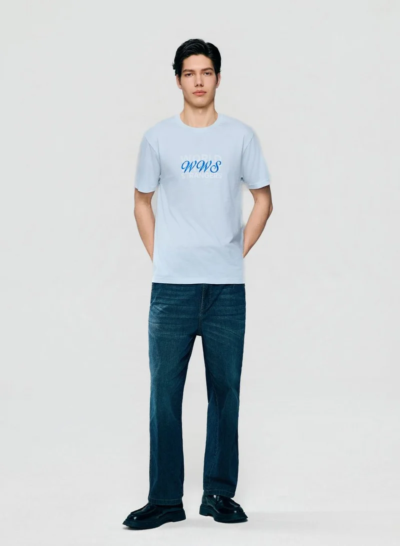 Giordano Men Slim World Without Strangers Print Tee