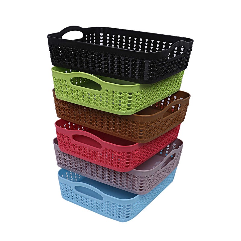 Kuber Industries Plastic 6 Pieces Multipurpose Storage Basket Set (Multi)-CTKTC13437, Standard - Image 1