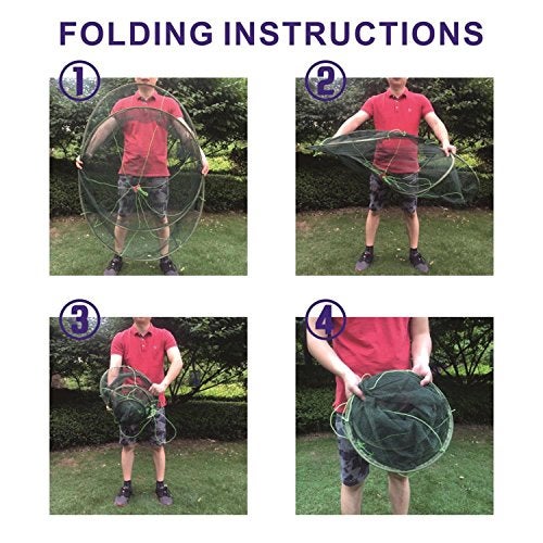 EASY BIG Foldable Fish Catching Net, Hand Cast Cage for Shrimp and Crab - Image 3