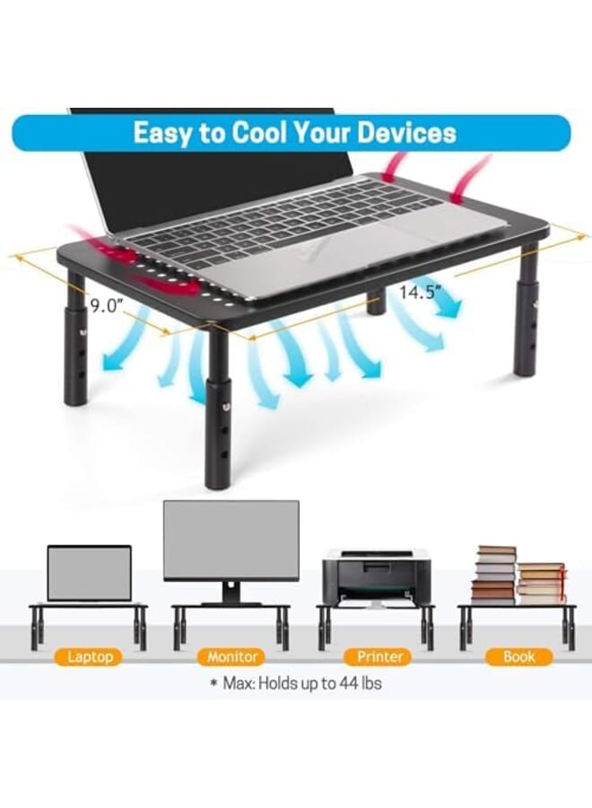 Fh Flash Hawk Monitor Stand Riser Adjustable Laptop Stand Riser Holder With Phone Holder 3 Height Adjustable Underneath Storage For Office Supplies - Image 2