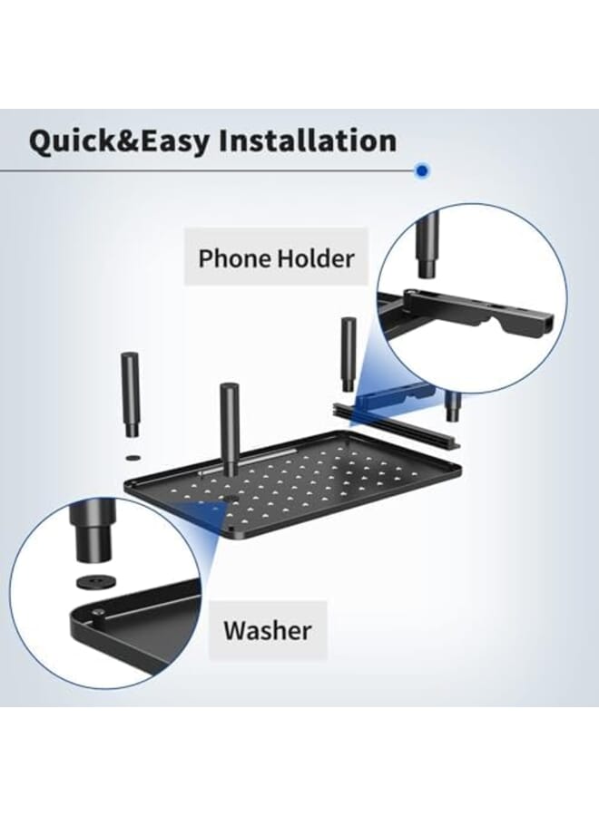 Fh Flash Hawk Monitor Stand Riser Adjustable Laptop Stand Riser Holder With Phone Holder 3 Height Adjustable Underneath Storage For Office Supplies - Image 4