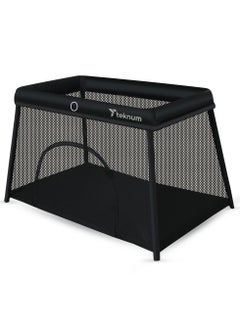 TEKNUM Portable Quick fold Playard, Cot With Zipper Door and Carry Bag - Midnight Black  - Image 1