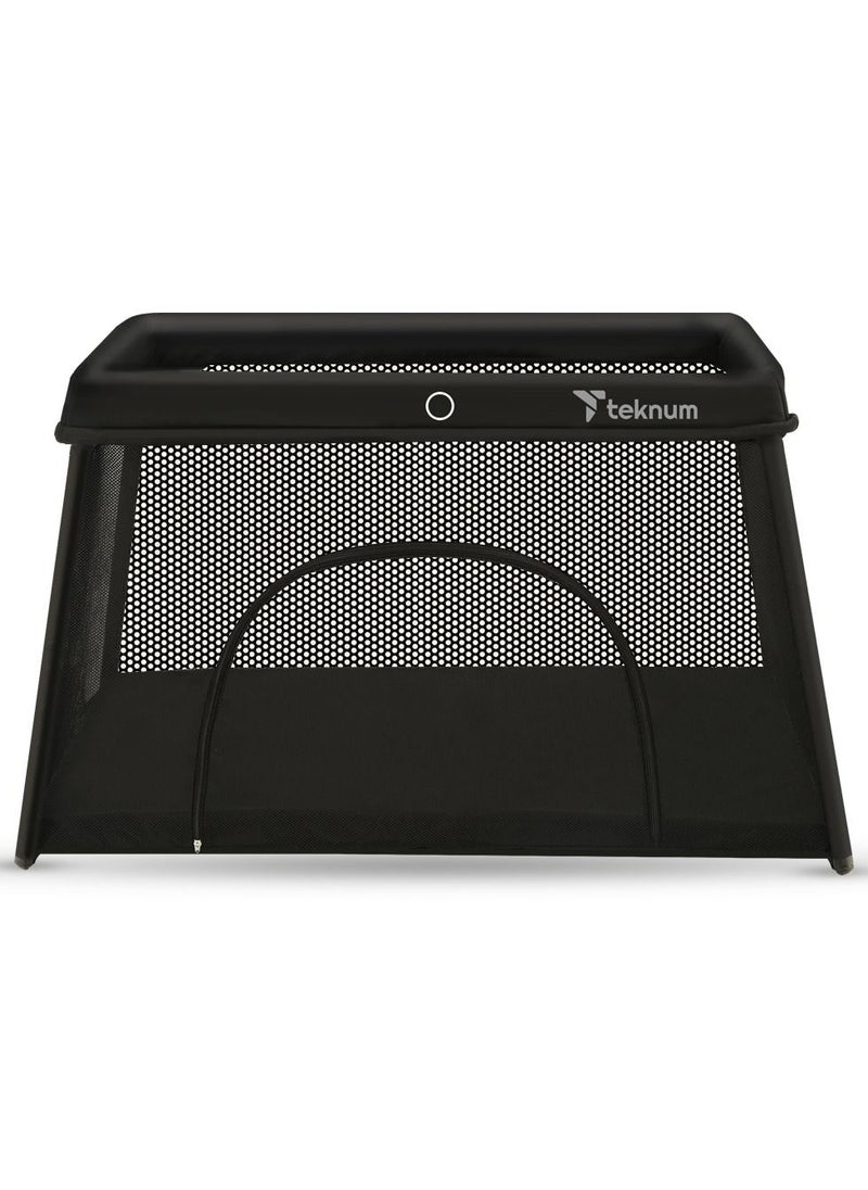 TEKNUM Portable Quick fold Playard, Cot With Zipper Door and Carry Bag - Midnight Black  - Image 2
