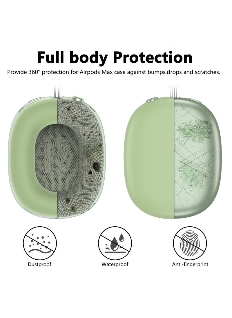 Generic - Silicone Cases Suitable for Apple AirPods Max 3-in-1 Headphones Anti-Scratch Ear Cups Cover Headband Cover and Ear Pad Protector Case Skin Accessories (Green) - Image 1