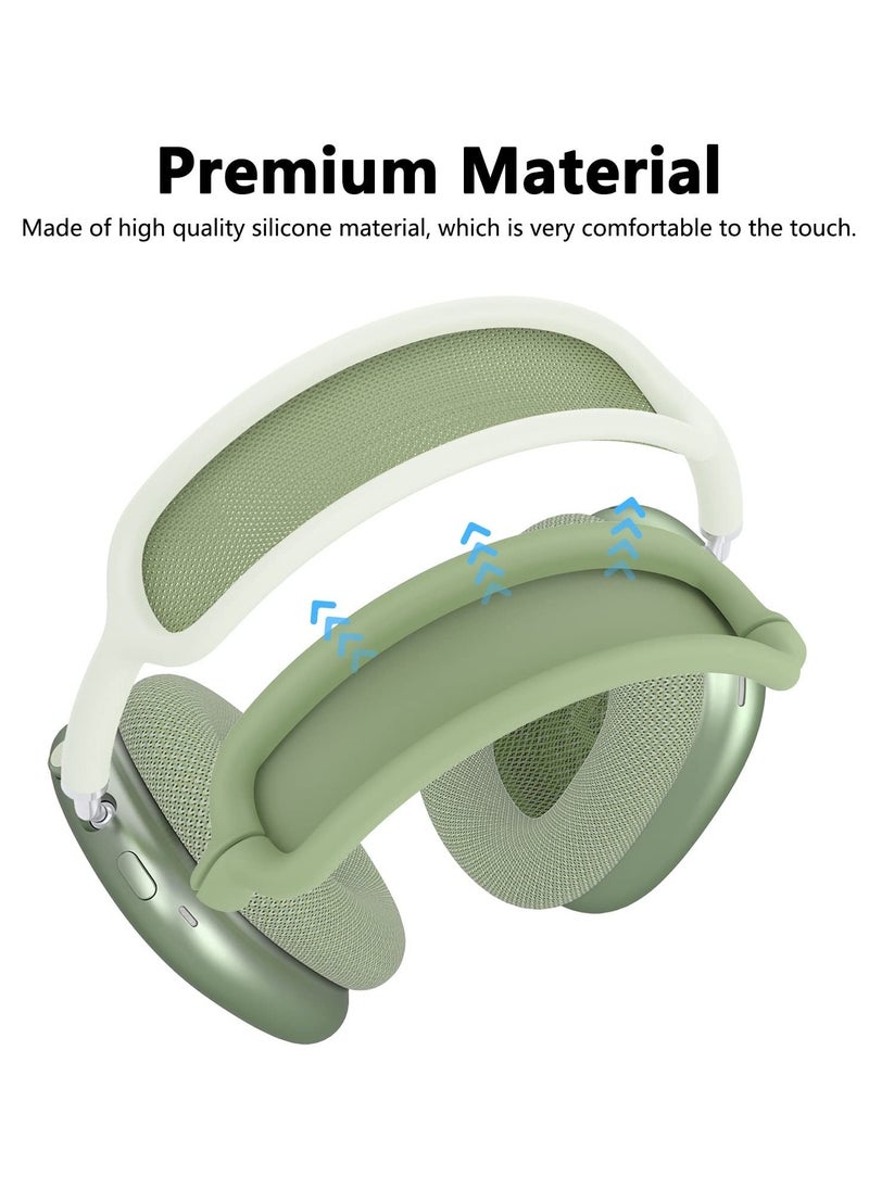 Generic - Silicone Cases Suitable for Apple AirPods Max 3-in-1 Headphones Anti-Scratch Ear Cups Cover Headband Cover and Ear Pad Protector Case Skin Accessories (Green) - Image 1