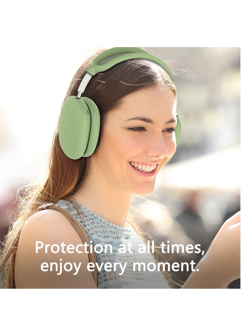Generic - Silicone Cases Suitable for Apple AirPods Max 3-in-1 Headphones Anti-Scratch Ear Cups Cover Headband Cover and Ear Pad Protector Case Skin Accessories (Green) - Image 1