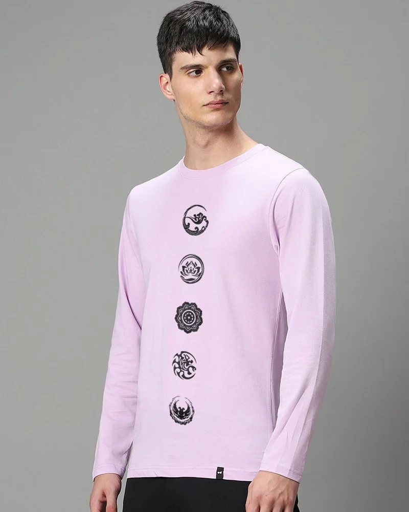 بيواكوف تيشيرت رجالي مطبوع برسومات سيك بالانس بنفسجي