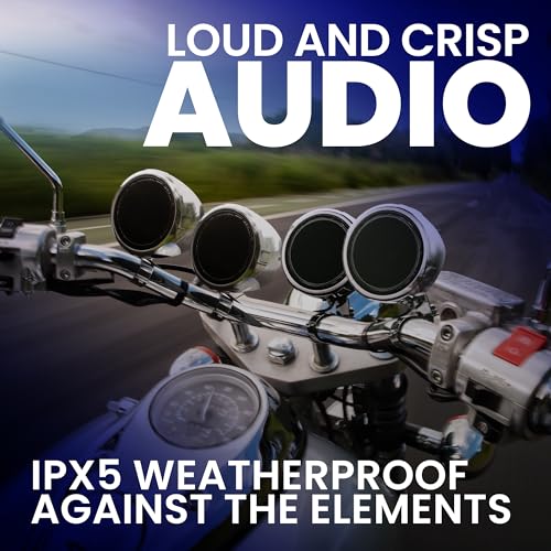 BOSS AUDIO SYSTEMS نظام الصوت BOSS MC470B مكبرات صوت دراجة نارية كاملة النطاق 3 بوصة ونظام صوت مضخم - مضخم صوت بلوتوث 2 قناة، مقاوم للعوامل الجوية، تحكم في الصوت، متوافق مع ATV UTV - Image 5