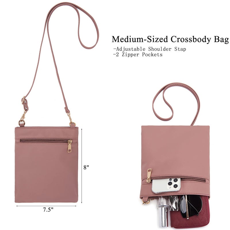 Idesort Large Crossbody Bags Ladies Shoulder Handbags Purse and Wallet Set for Women Hobo Purses RosePink - Image 3