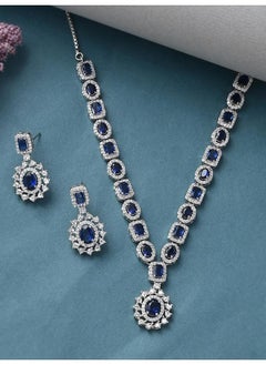 فويلا مجموعة مجوهرات VoylaSparkling Elegance باللونين الأزرق الملكي والأبيض والنحاس المطلي بالفضة  - Image 1