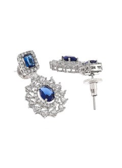 فويلا مجموعة مجوهرات VoylaSparkling Elegance باللونين الأزرق الملكي والأبيض والنحاس المطلي بالفضة  - Image 4
