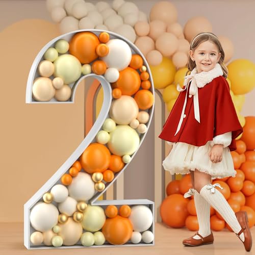 imprsv 4FT Marquee Numbers Mosaic Numbers for Balloons Big Mosaic Balloon Frame Number 2 Balloon for 2024 New Year Decorations 12th 20th 21st Birthday Decorations Anniversary Decor - Image 1