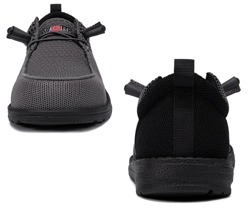 LARNMERN Slip On Steel Toe Loafers Women Work Safety Shoes Lightweight Comfortable Walking Sneakers(7.5 Women, Dark Grey) - Image 3